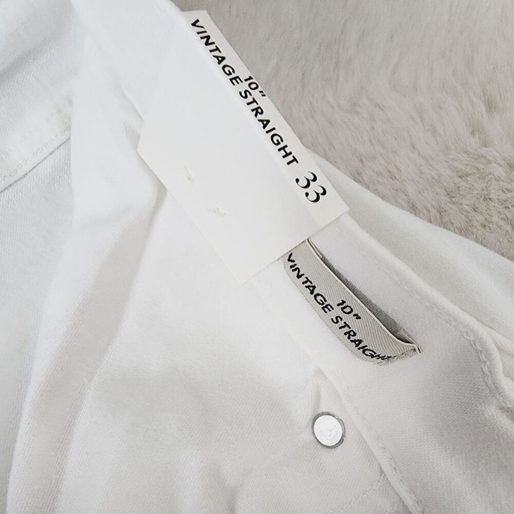 J. Crew 10" High Rise Vintage Straight White Denim Jean Perfecting Pocket 33 NWT - Picture 5 of 8